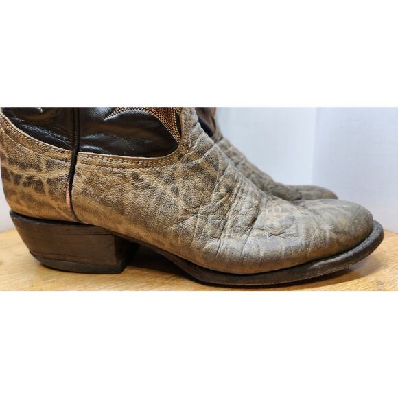 Tony Lama Gray Elephant Leather Print Cowboy Boots Size 8.5 D 8602 main image 9